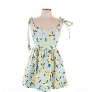 Lemon Print Sundress with Bow Straps